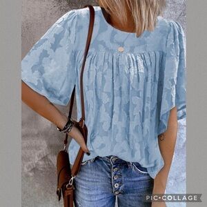 Sky Blue Baby Doll Top